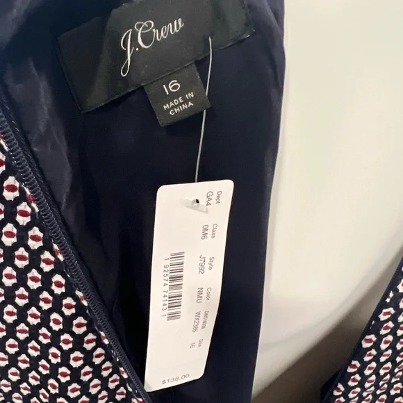 J.Crew Cap Sleeve Matelassé Dress SZ 16 - Picture 5 of 9